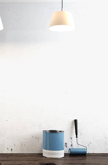 Malerarbeiten folgen, Wand ist noch weiß